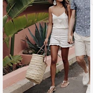 Stylish Tan Woven Tote Bag